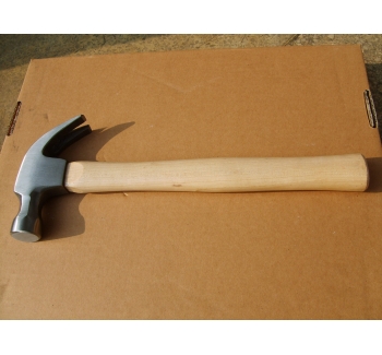 Claw hammer with wooden handle