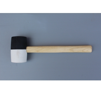 Rubber mallet with wooden handle