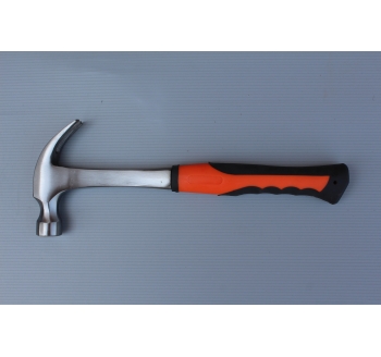 Claw hammer with one piece forged handle