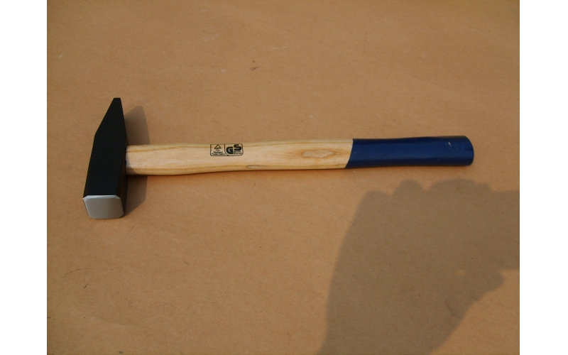 Machinist hammer with wooden handle